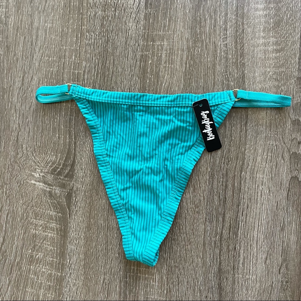 NWT Striped Emerald Green Thong